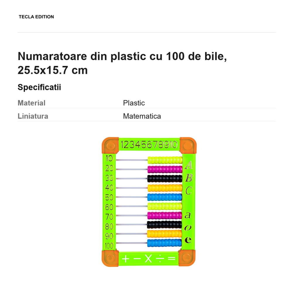Numaratoare din plastic cu 100 de bile, 25.5x15.7 cm [3]