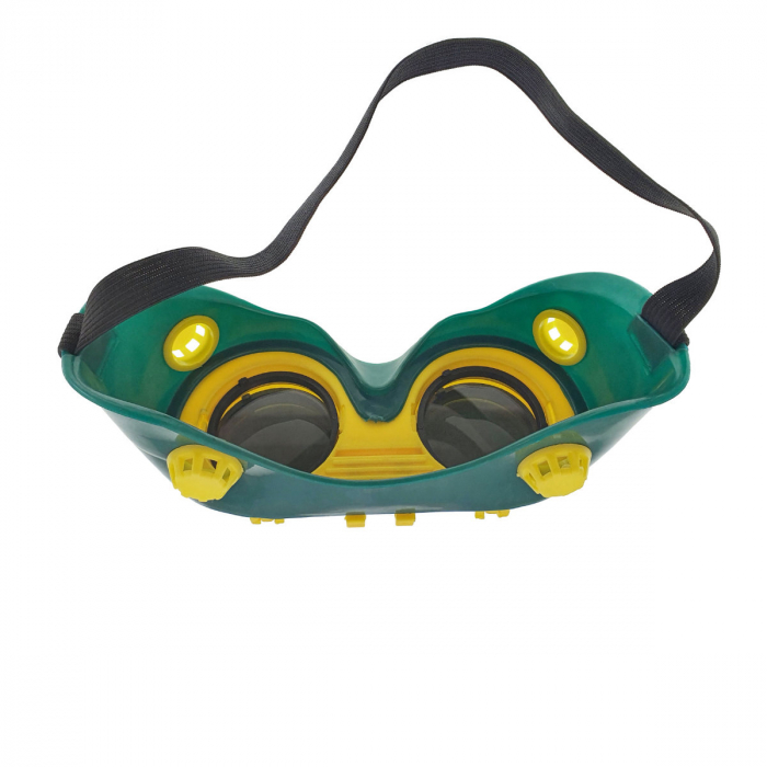 Ochelari de protectie industriali, tip masca, doua perechi de lentile, cu ventilatie indirecta, verzi cu galben [5]