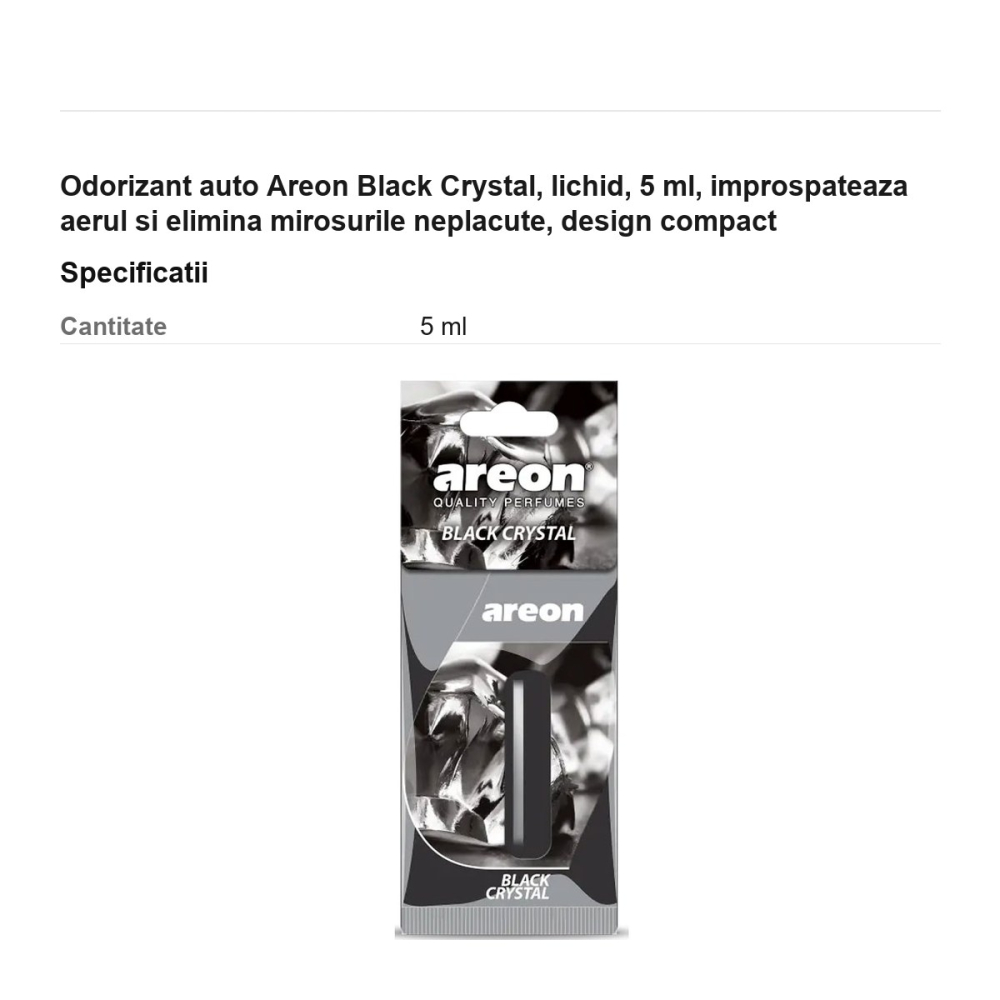 Odorizant auto Areon Black Crystal, lichid, 5 ml, improspateaza aerul si elimina mirosurile neplacute, design compact [3]