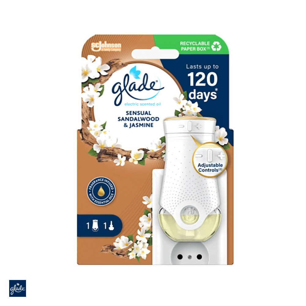 Odorizant de camera electric Glade cu aparat si rezerva lichida de 20 ml, parfumuri asortate, elimina mirosurile neplacute, nivel de parfum reglabil [5]
