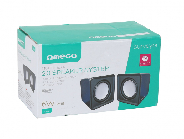 Boxe OMEGA Surveyor OG-01, 2.0, 6W RMS, USB, Albastru [3]