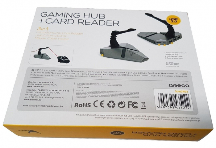 Hub Omega USB 3.0 COMBO GAMING 3 PORT + microSD CARD READER [5]