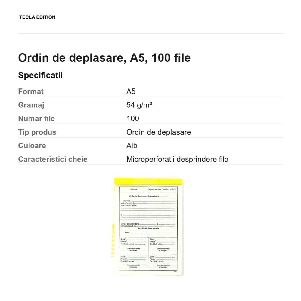 Ordin de deplasare, A5, 100 file [3]