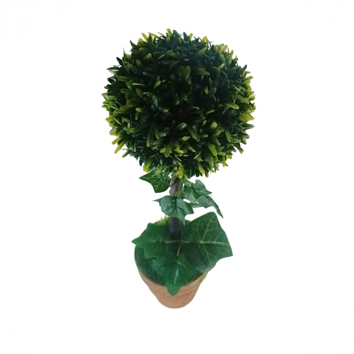 Ornament artificial Buxus, 25 led-uri, 43cm, pentru interior [5]