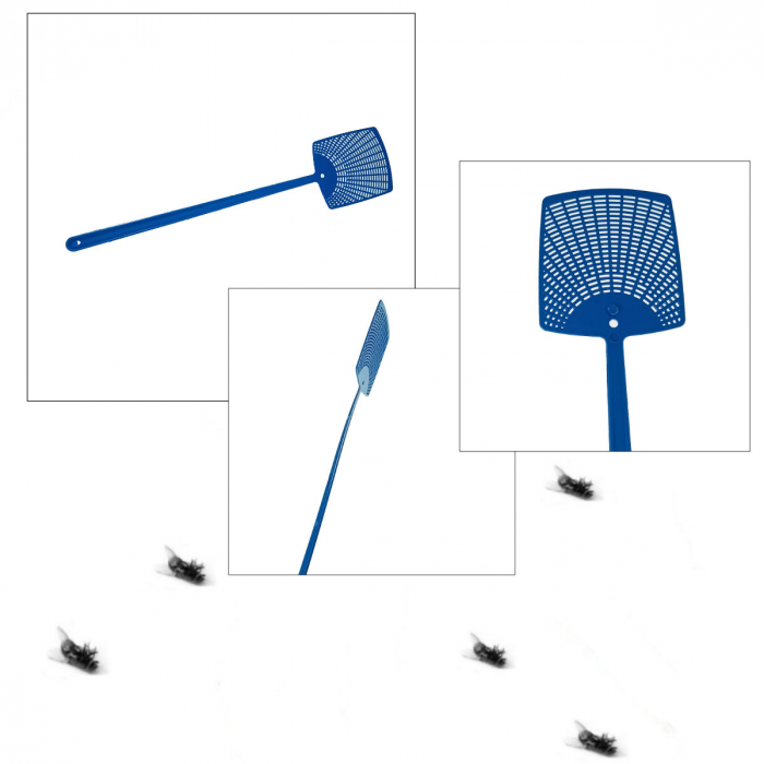 Paleta manuala pentru muste si insecte, 115 x 100 x 2 mm, cu maner flexibil de 330 mm, YT-618, albastra [5]