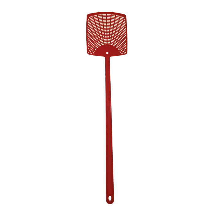 Paleta manuala pentru muste si insecte, 115 x 100 x 2 mm, cu maner flexibil de 330 mm, rosie [1]