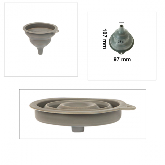 Palnie pliabila din silicon, rezistenta la caldura, cu diametru de 97 mm, 41727, gri [2]