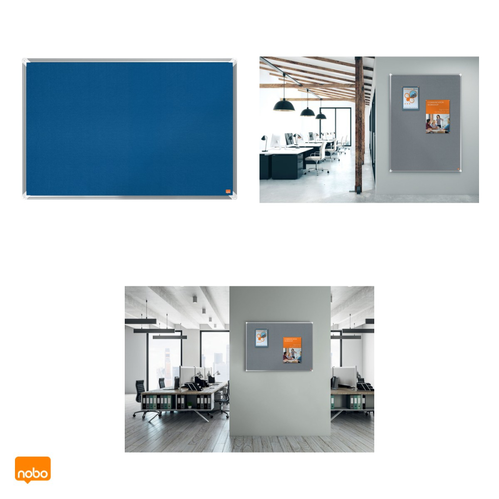 Panou din pluta Nobo Premium Plus, rama din aluminiu, montare prin colturi, pentru prinderea notitelor, 90x60 cm, albastru [4]