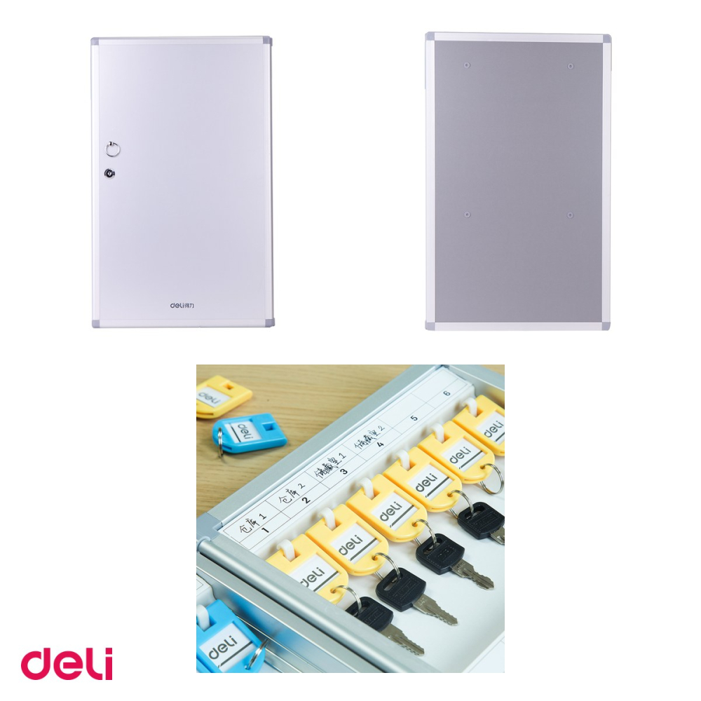 Panou metalic pentru 96 chei Deli, din aliaj de aluminiu, gri, 398x630x63 mm [4]