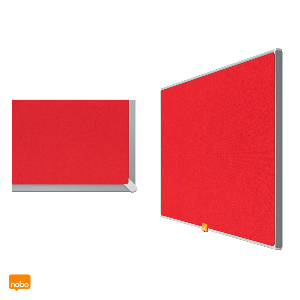 Panou textil Nobo Widescreen 32 inch, rama din aluminiu, sistem de montaj ascuns InvisaMount, 721x411 mm, rosu [4]