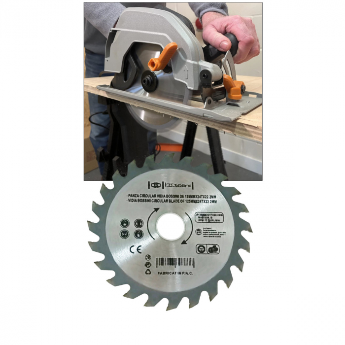 Panza circulara placata vidia 125 mm X 24T X 22.2 mm, Bossini, pentru ferastrau circular [4]