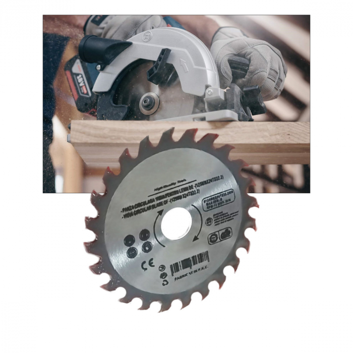 Panza circulara placata vidia 125 mm X 24T X 22.2 mm, pentru ferastrau circular [3]