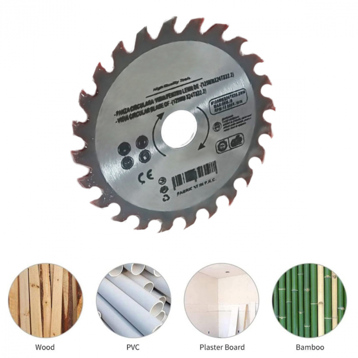 Panza circulara placata vidia 125 mm X 24T X 22.2 mm, pentru ferastrau circular [5]
