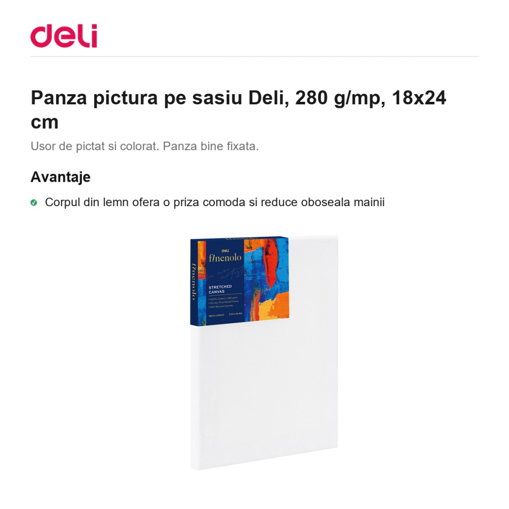 Panza pictura pe sasiu Deli, 280 g/mp, 18x24 cm [2]
