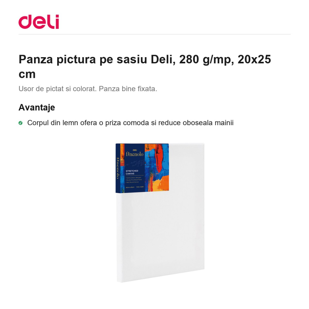Panza pictura pe sasiu Deli, 280 g/mp, 20x25 cm [2]