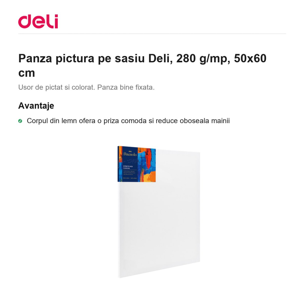 Panza pictura pe sasiu Deli, 280 g/mp, 50x60 cm [2]