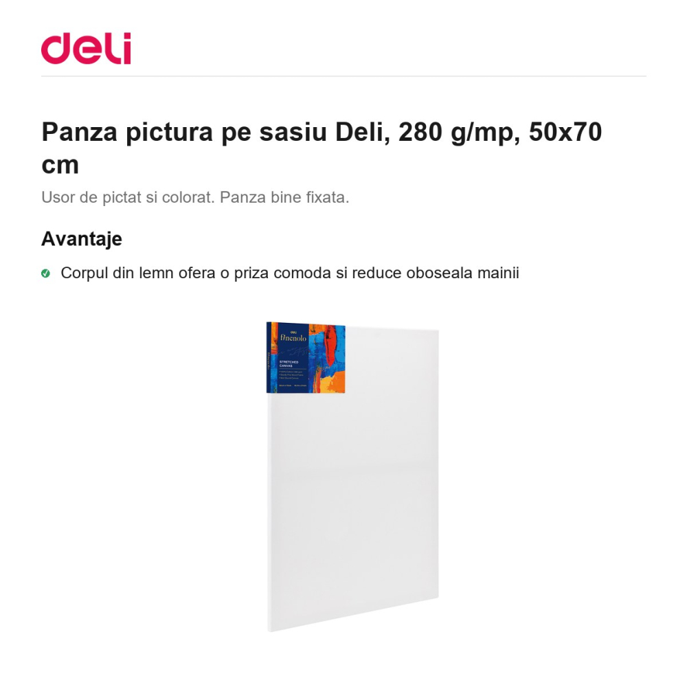 Panza pictura pe sasiu Deli, 280 g/mp, 50x70 cm [2]