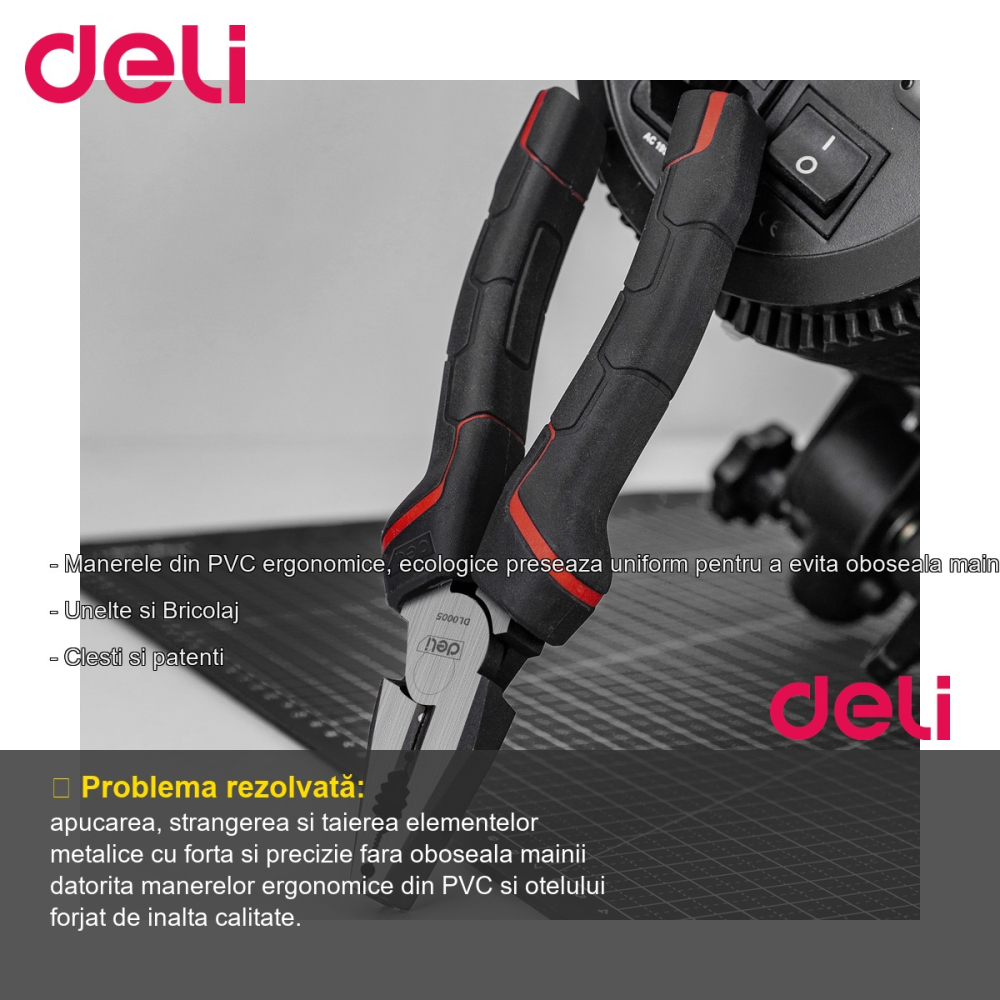 Patent metal 8 inch Deli, otel forjat carbon ridicat, pentru uz general si taiere [2]