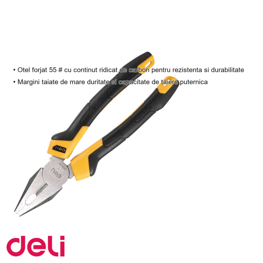 Patent metal profesional Deli 8 inch, otel forjat carbon ridicat, ergonomic, pentru uz general si bricolaj [3]