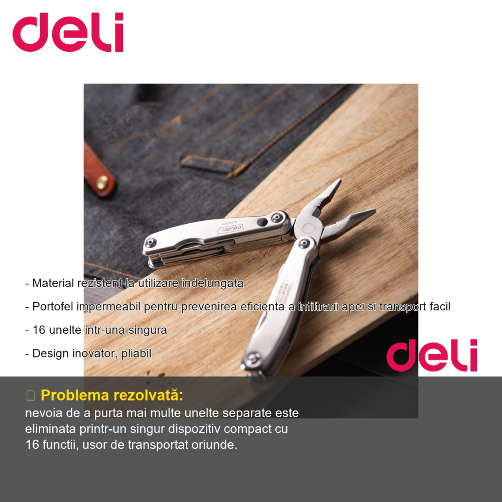 Patent multifunctional pliabil Deli, 16 in 1, cu toc impermeabil, pentru uz zilnic si activitati outdoor [2]