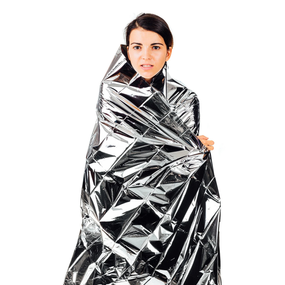 Patura Termica de Supravietuire Setty SKT-01, Argintiu-Auriu, 160x210 cm, pentru Prim Ajutor, Sport si Activitati Outdoor, cu Protectie contra Hipotermiei si Hipertermiei [4]