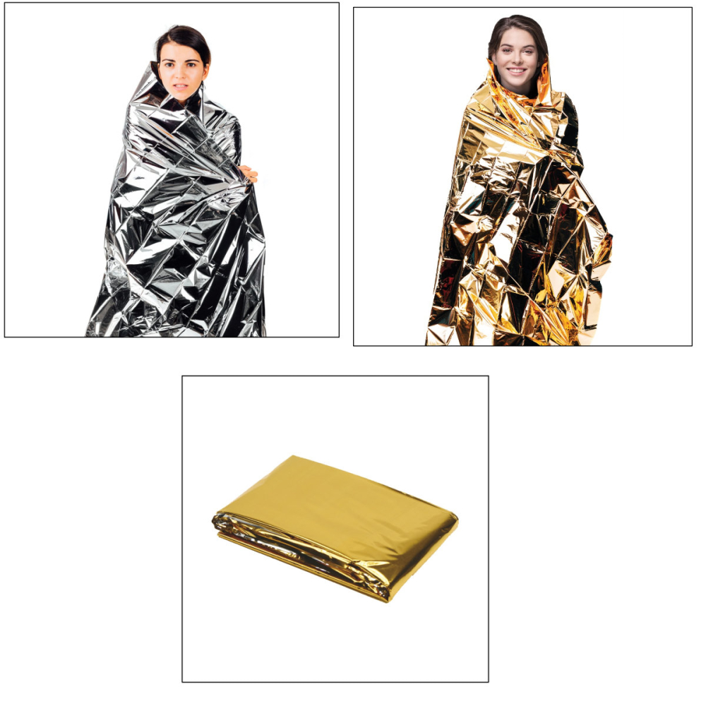 Patura Termica de Supravietuire Setty SKT-01, Argintiu-Auriu, 160x210 cm, pentru Prim Ajutor, Sport si Activitati Outdoor, cu Protectie contra Hipotermiei si Hipertermiei [3]