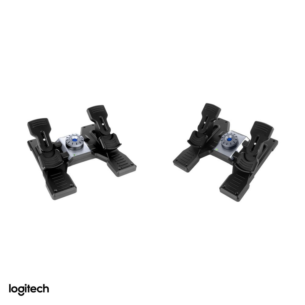 Pedale de directie Logitech G Flight Sim Rudder Pedals cu frane diferentiale, pentru simulatoare de zbor, USB, amortizare reglabila, negru, 945-000005 [4]
