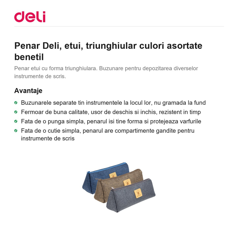 Penar Deli, etui, triunghiular culori asortate benetil [2]