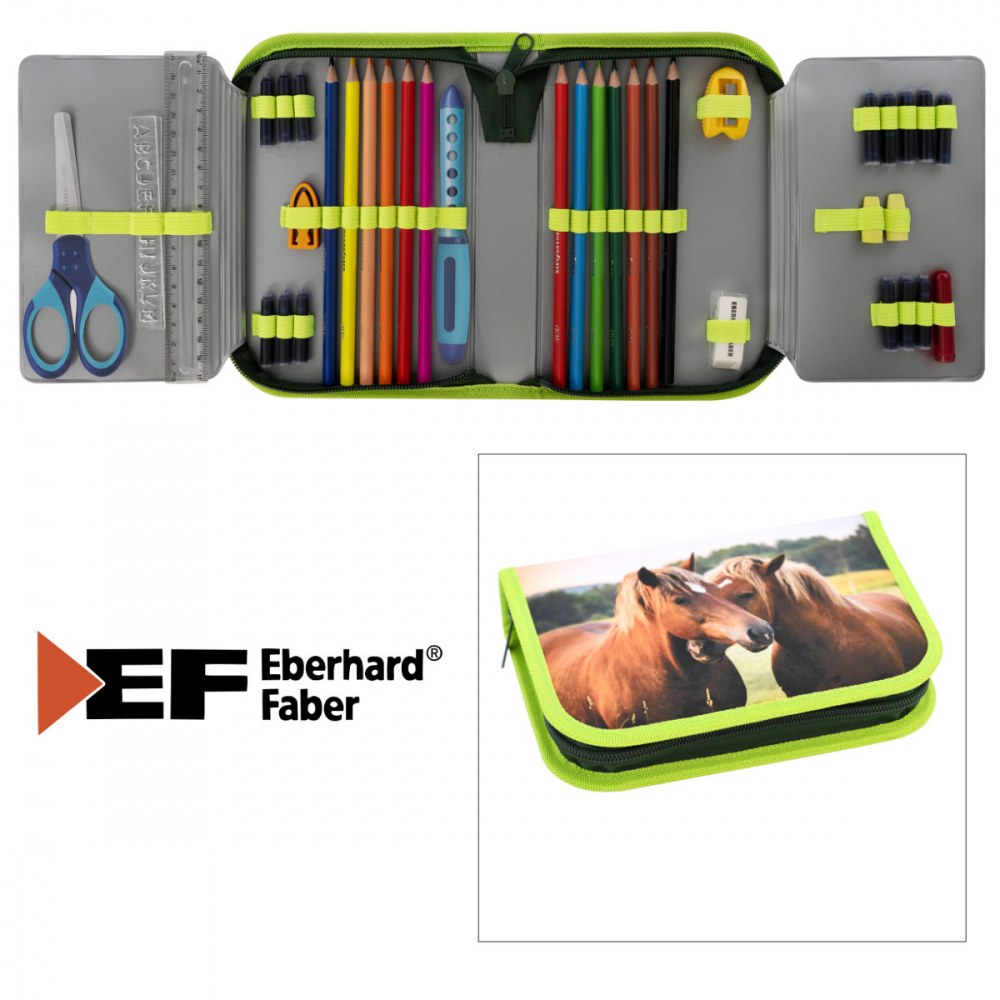 Penar Eberhard Faber model Cai, echipat 42 piese, 19,6 x 13,2 x 3,4 cm, cu fermoar, asortat [2]
