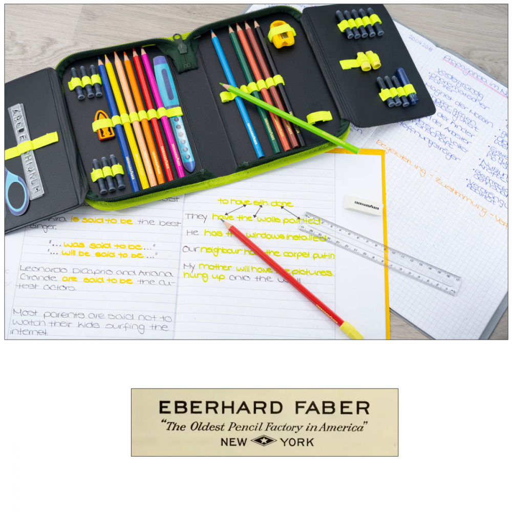 Penar Eberhard Faber model Dinozauri, echipat 42 piese, 19,6 x 13,2 x 3,4 cm, cu fermoar, asortat [4]