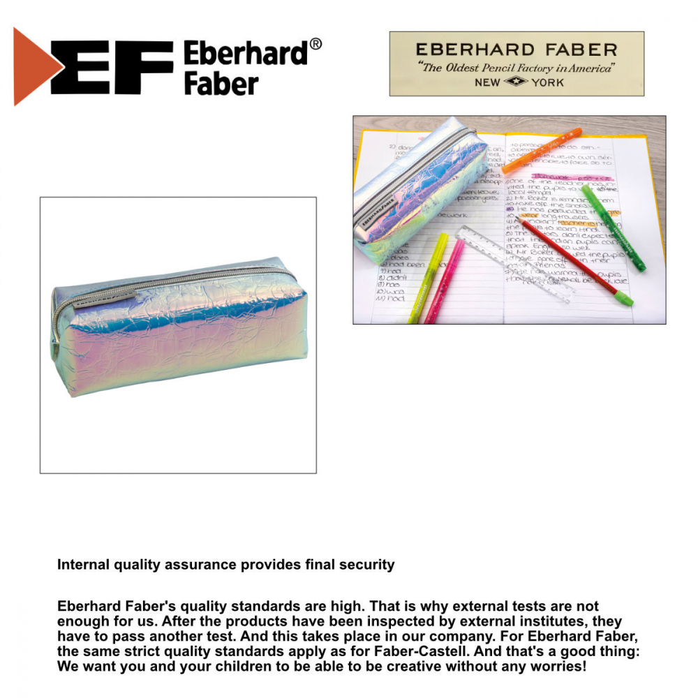Penar Eberhard Faber model Flip Flop Glitter, tubular, neechipat, 21 x 8 x 8 cm, cu fermoar, argintiu [3]