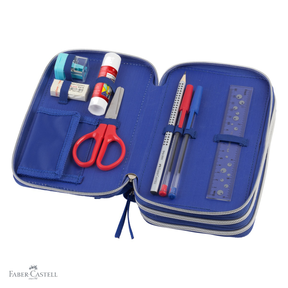 Penar echipat Faber-Castell, design dinozaur, 44 piese si 3 compartimente cu fermoar, pentru scoala [4]