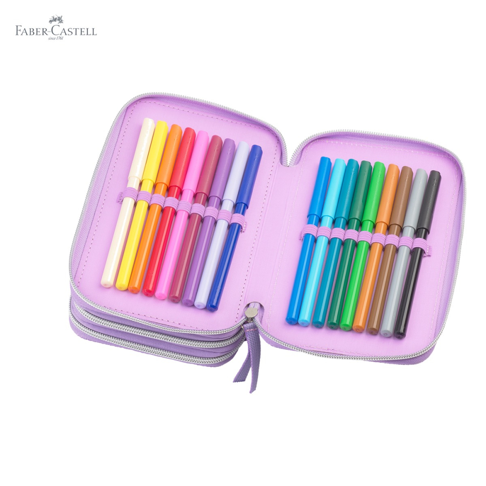 Penar echipat Faber-Castell, design unicorn, 44 piese, 3 compartimente cu fermoar, pentru scoala [5]