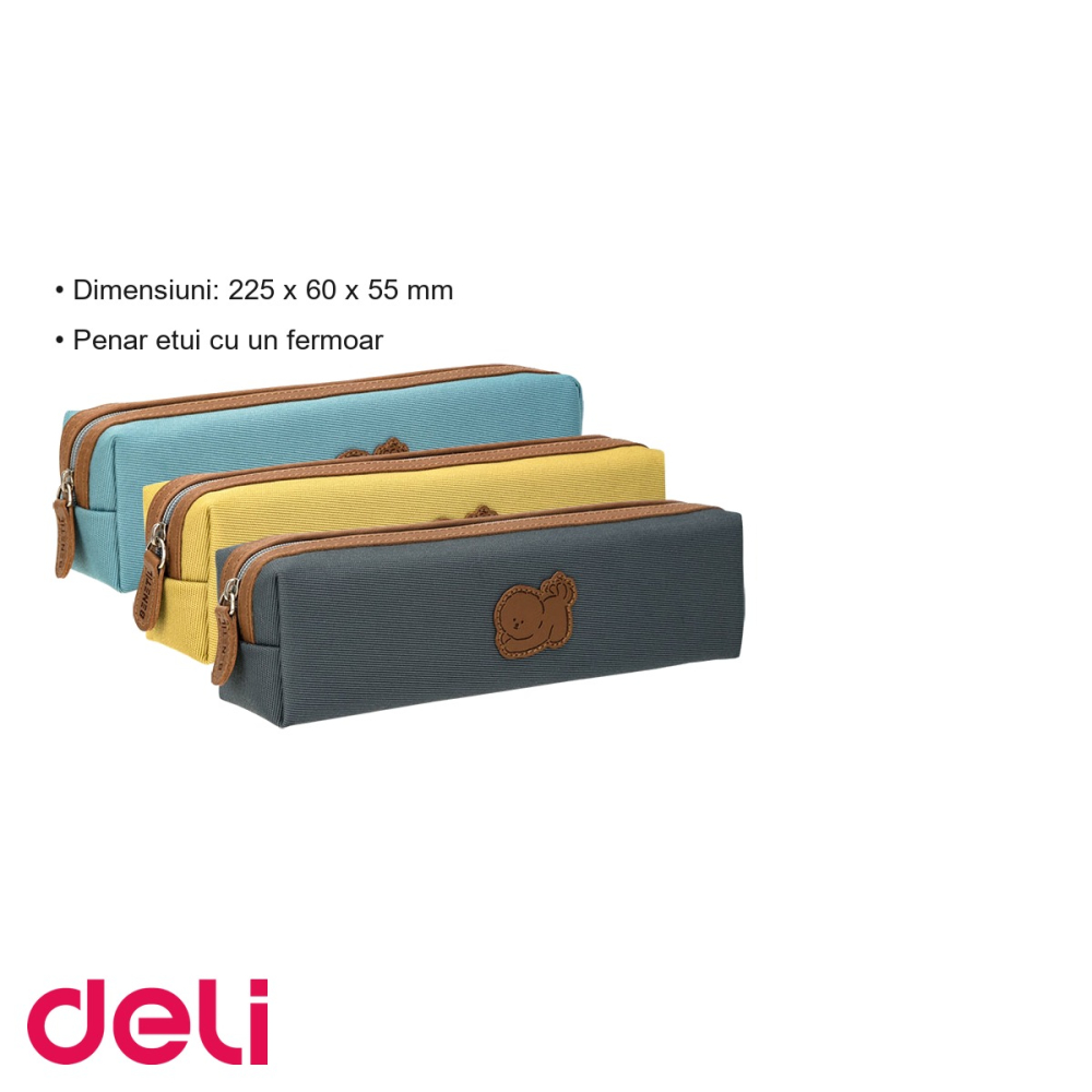Penar etui tubular Deli Cute Dog, cu fermoar, culori asortate, pentru scoala [3]