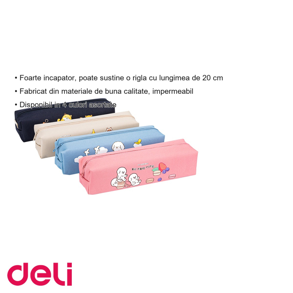 Penar etui tubular Deli Lovely, design compact si incapator, pentru scoala [3]