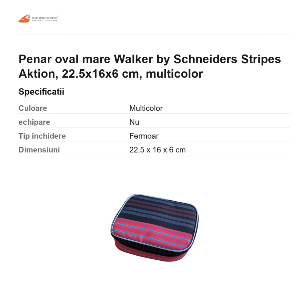 Penar oval mare Walker by Schneiders Stripes Aktion, 22.5x16x6 cm, multicolor [3]