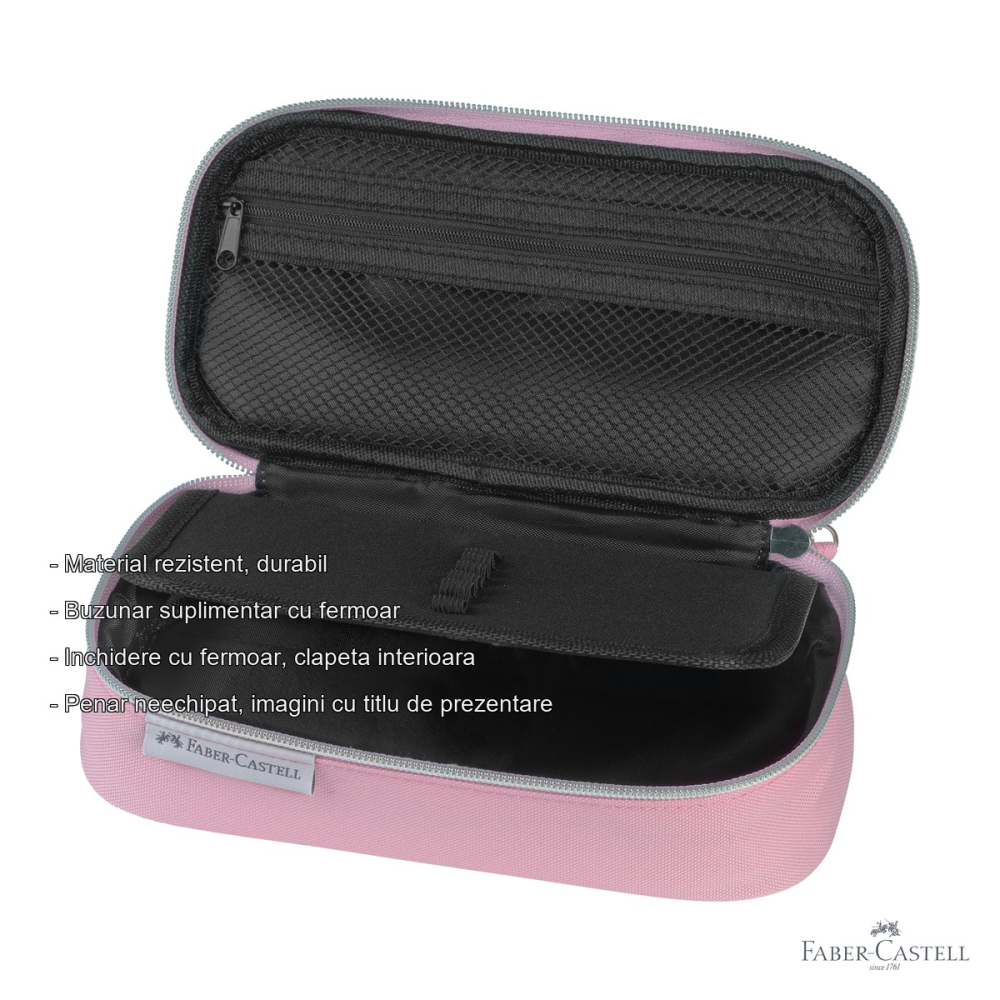 Penar oval neechipat Faber-Castell Rose Shadow 2024, design modern cu buzunar suplimentar, pentru scoala [2]