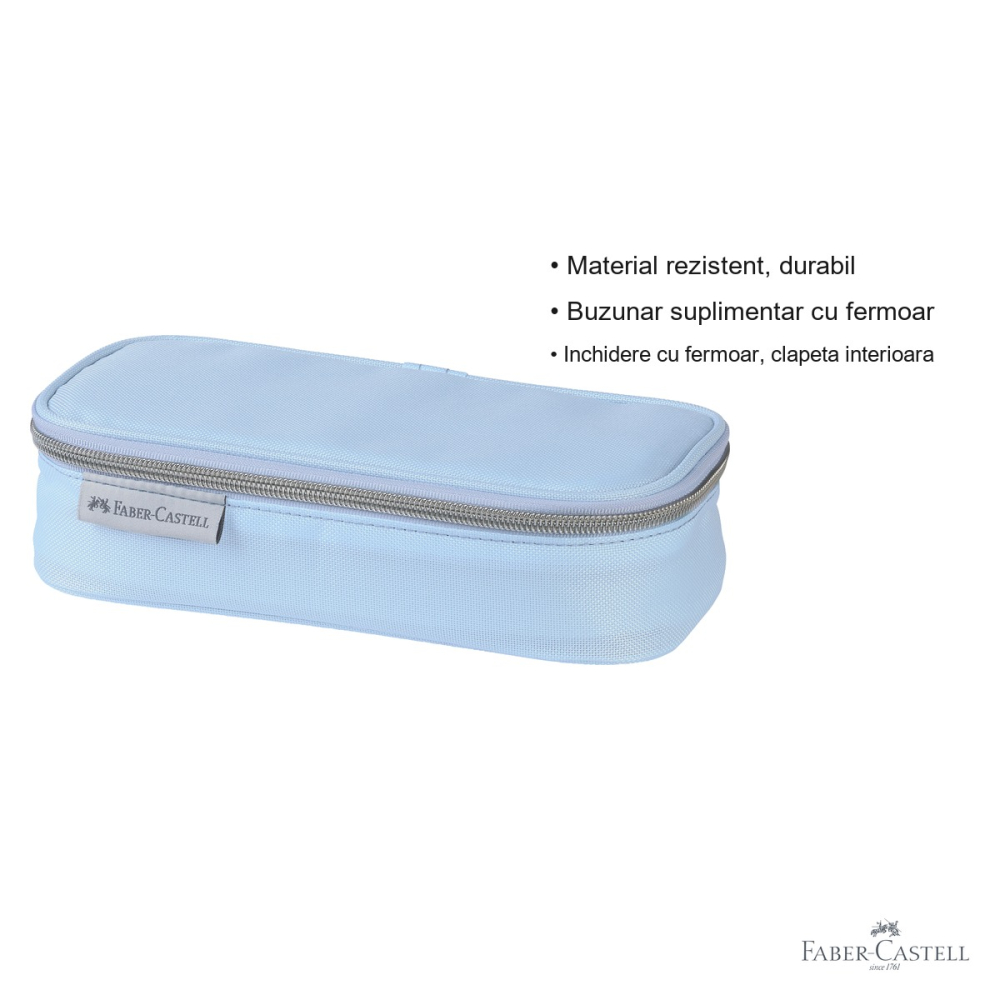 Penar oval neechipat Faber-Castell Sky Blue 2024, design modern, pentru scoala [3]