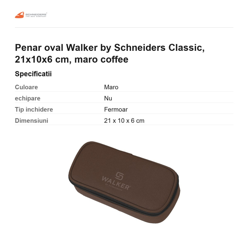 Penar oval Walker by Schneiders Classic, 21x10x6 cm, maro coffee [3]