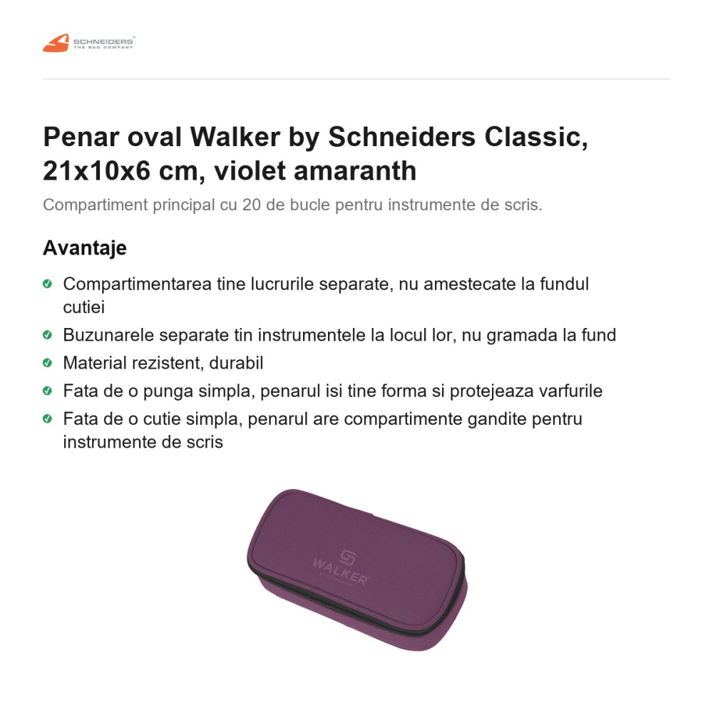 Penar oval Walker by Schneiders Classic, 21x10x6 cm, violet amaranth [2]
