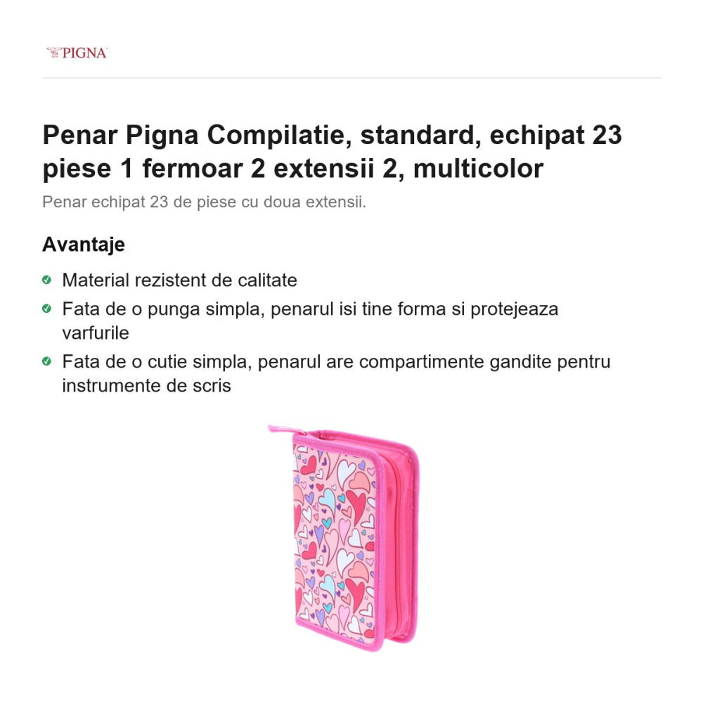 Penar Pigna Compilatie, echipat 23 piese 1 fermoar 2 extensii 2, multicolor [2]