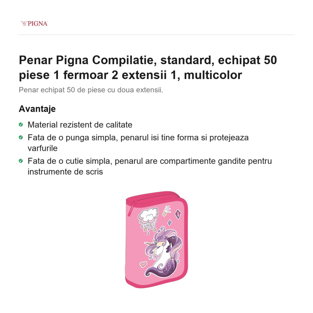 Penar Pigna Compilatie, echipat 50 piese 1 fermoar 2 extensii 1, multicolor [2]