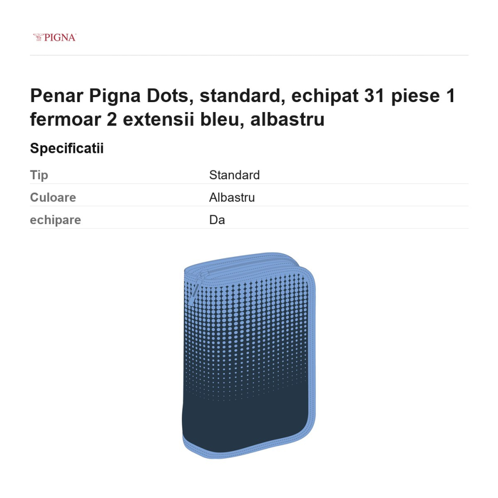 Penar Pigna Dots, echipat 31 piese 1 fermoar 2 extensii bleu, albastru [3]