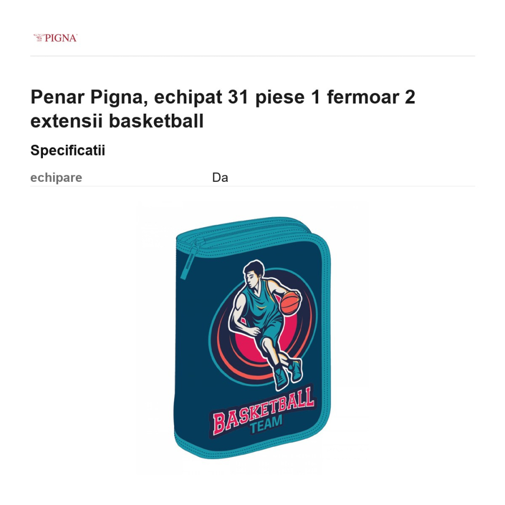 Penar Pigna, echipat 31 piese 1 fermoar 2 extensii basketball [3]