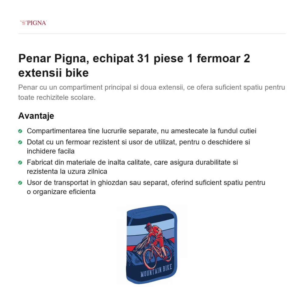 Penar Pigna, echipat 31 piese 1 fermoar 2 extensii bike [2]