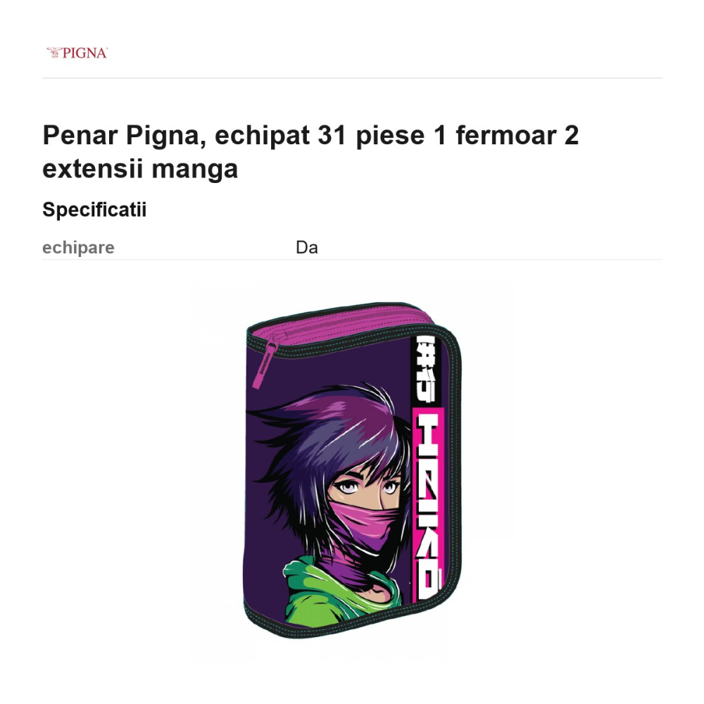 Penar Pigna, echipat 31 piese 1 fermoar 2 extensii manga [3]