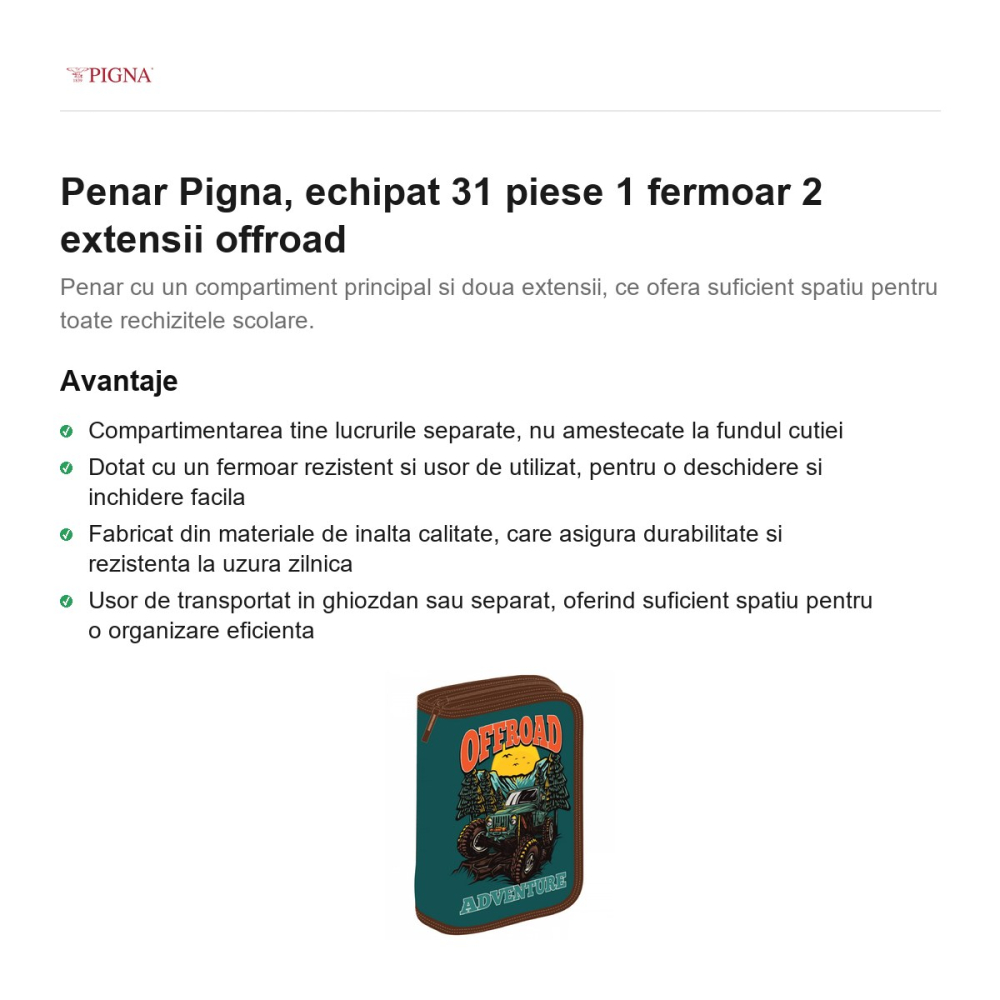 Penar Pigna, echipat 31 piese 1 fermoar 2 extensii offroad [2]