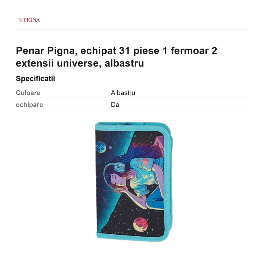 Penar Pigna, echipat 31 piese 1 fermoar 2 extensii universe, albastru [3]