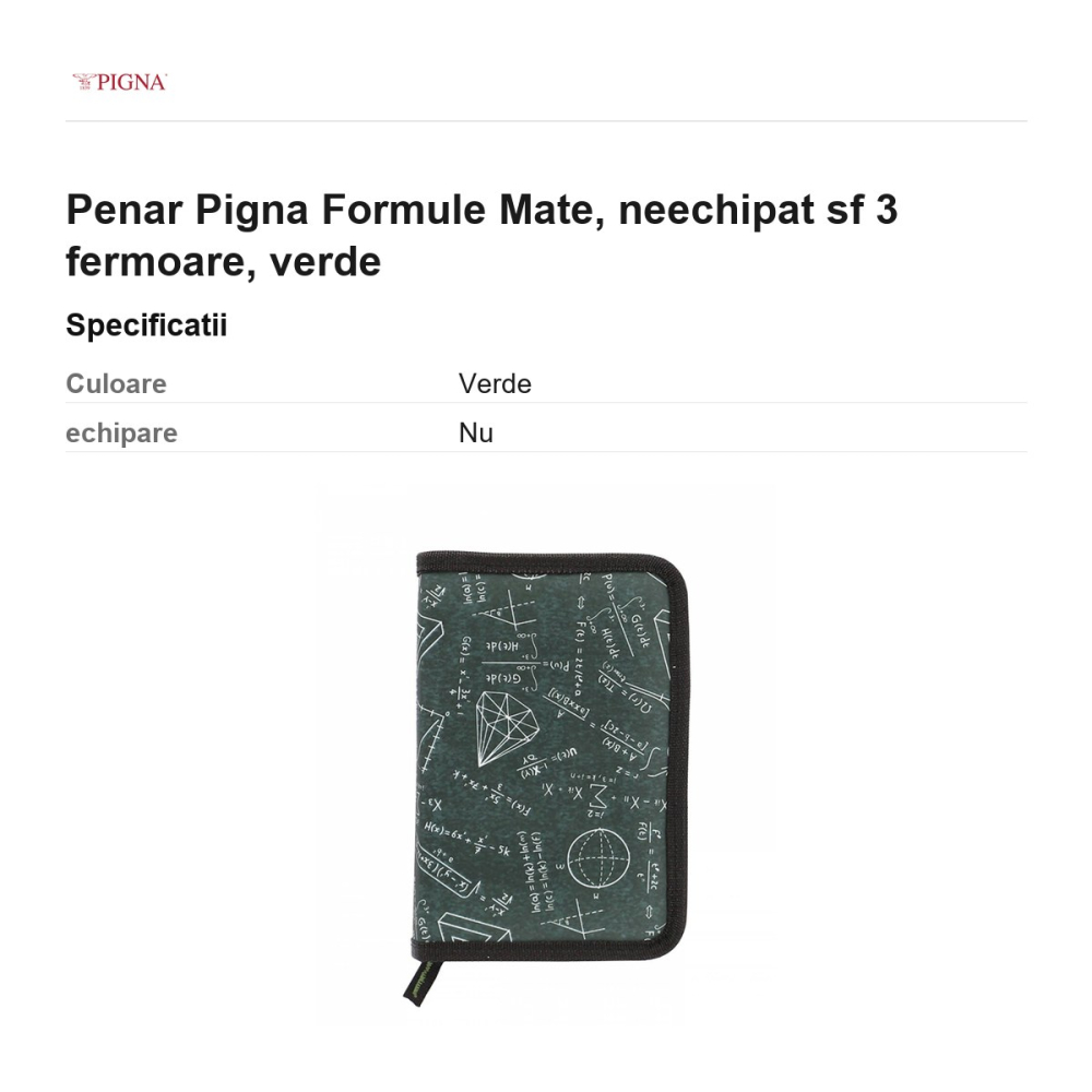 Penar Pigna Formule Mate, neechipat sf 3 fermoare, verde [3]
