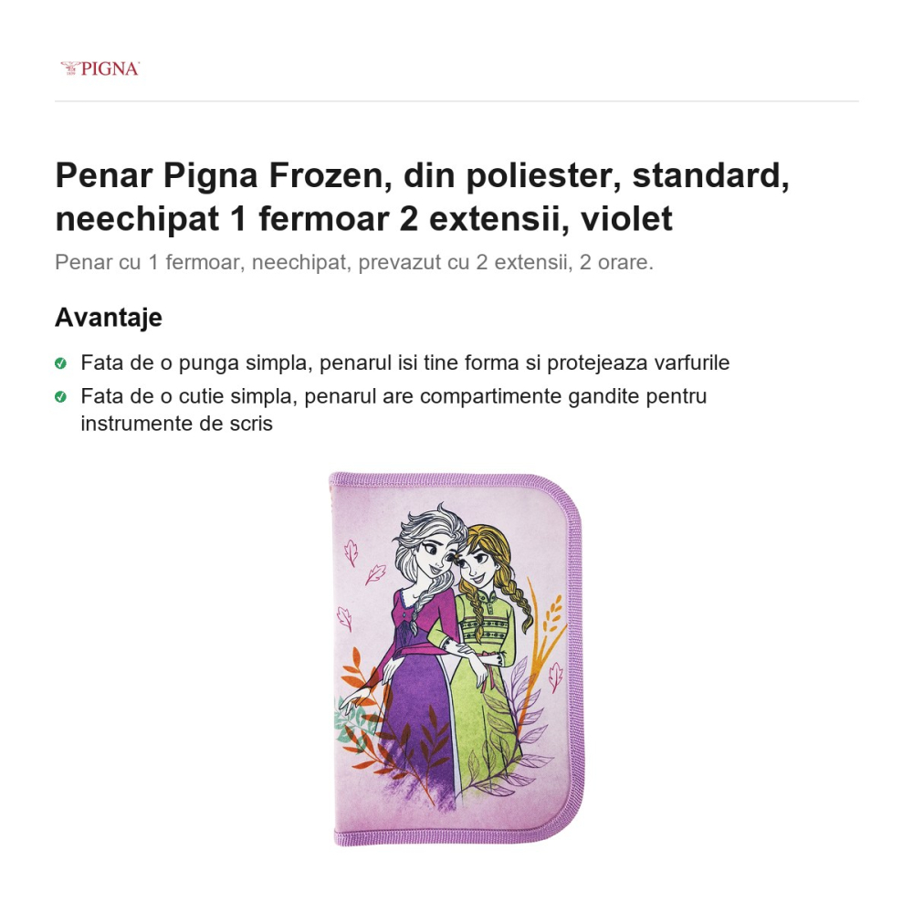 Penar Pigna Frozen, din poliester, neechipat 1 fermoar 2 extensii, violet [2]